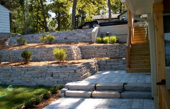 Stone terraces in the garden