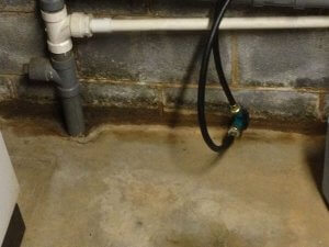 Water installation in the basement