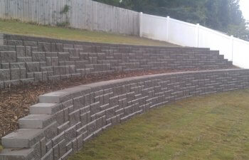 Stone terraces in the garden