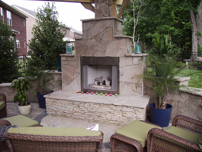 outdoor fireplace