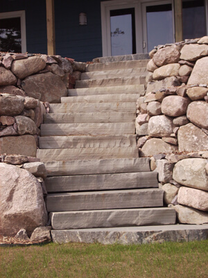 garden stone steps and hardscapes