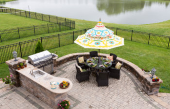 outdoor living space ready for dinner