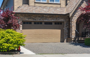 garage door with driveway